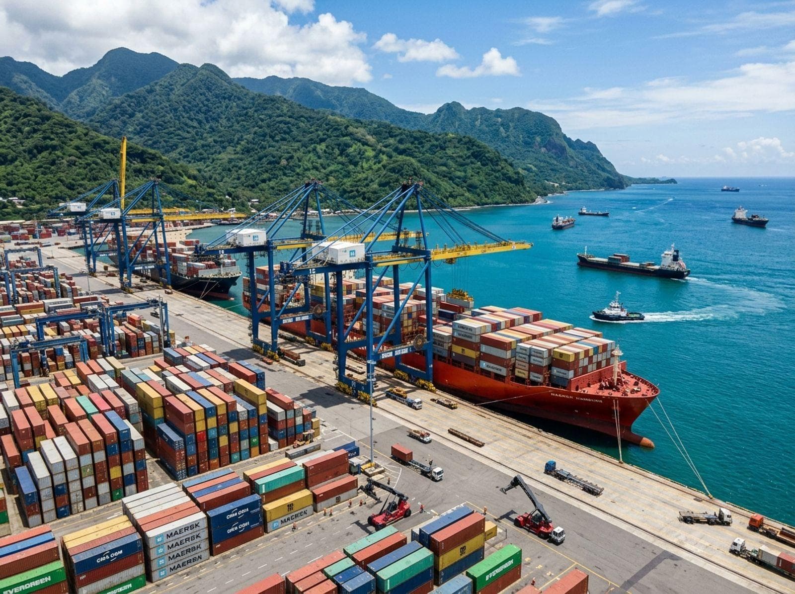 Commercial port terminals on Guatemala’s Pacific coast